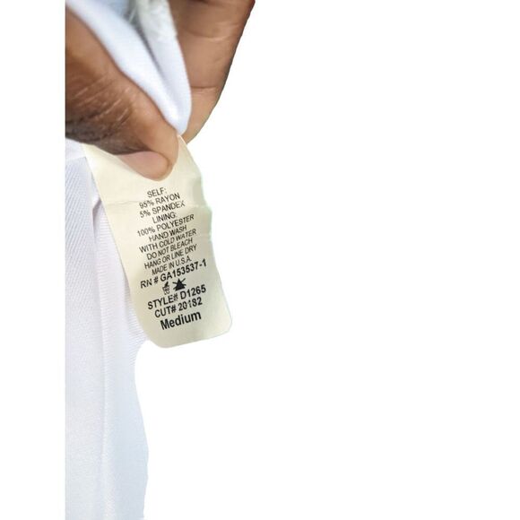 Coveted Clothing Maxi Dress Medium Blue White Chevron Strapless D1265 - Picture 5 of 5